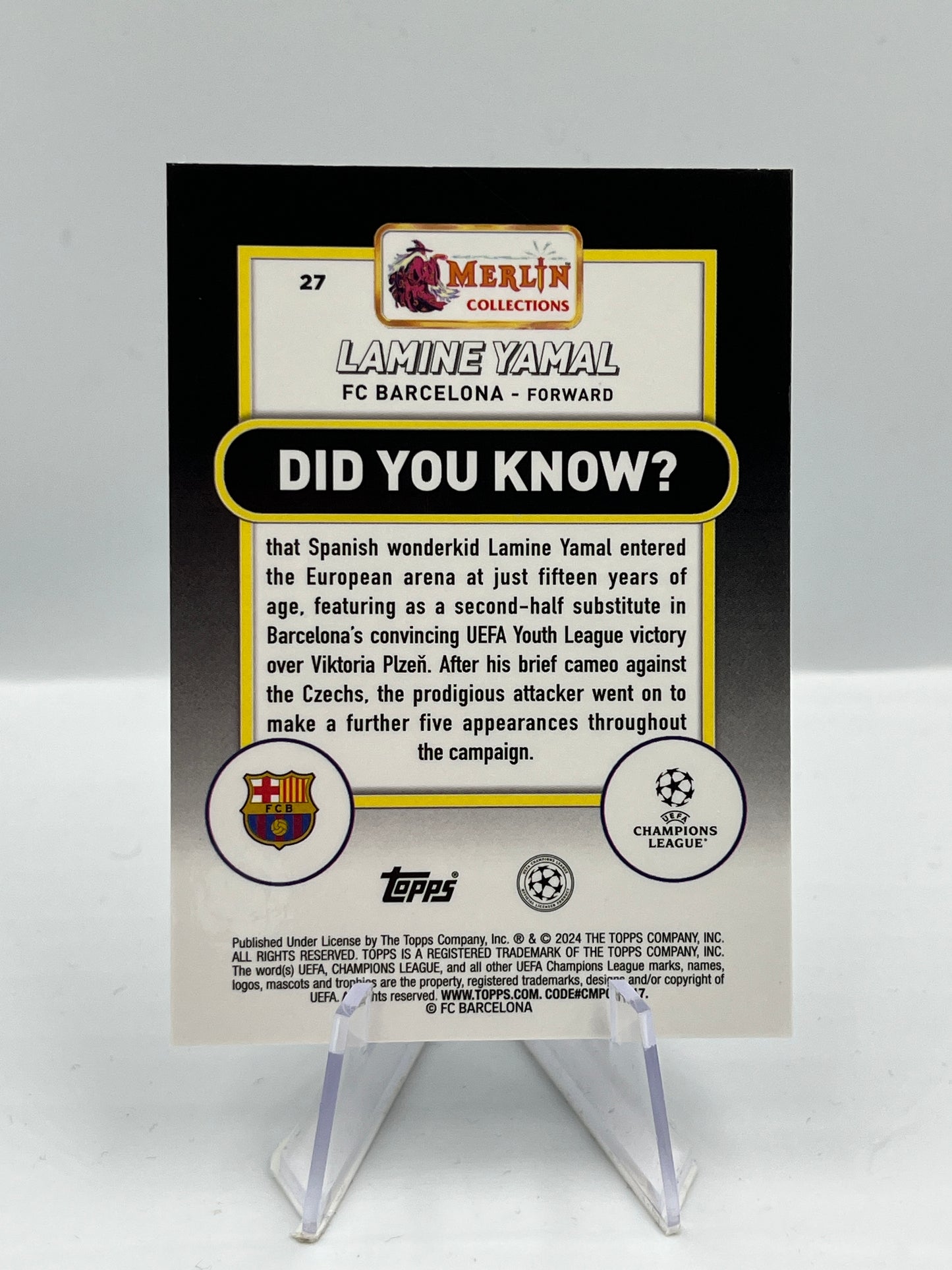 Topps Merlin UCC 23/24 Lamine Yamal Barcelona RC #27