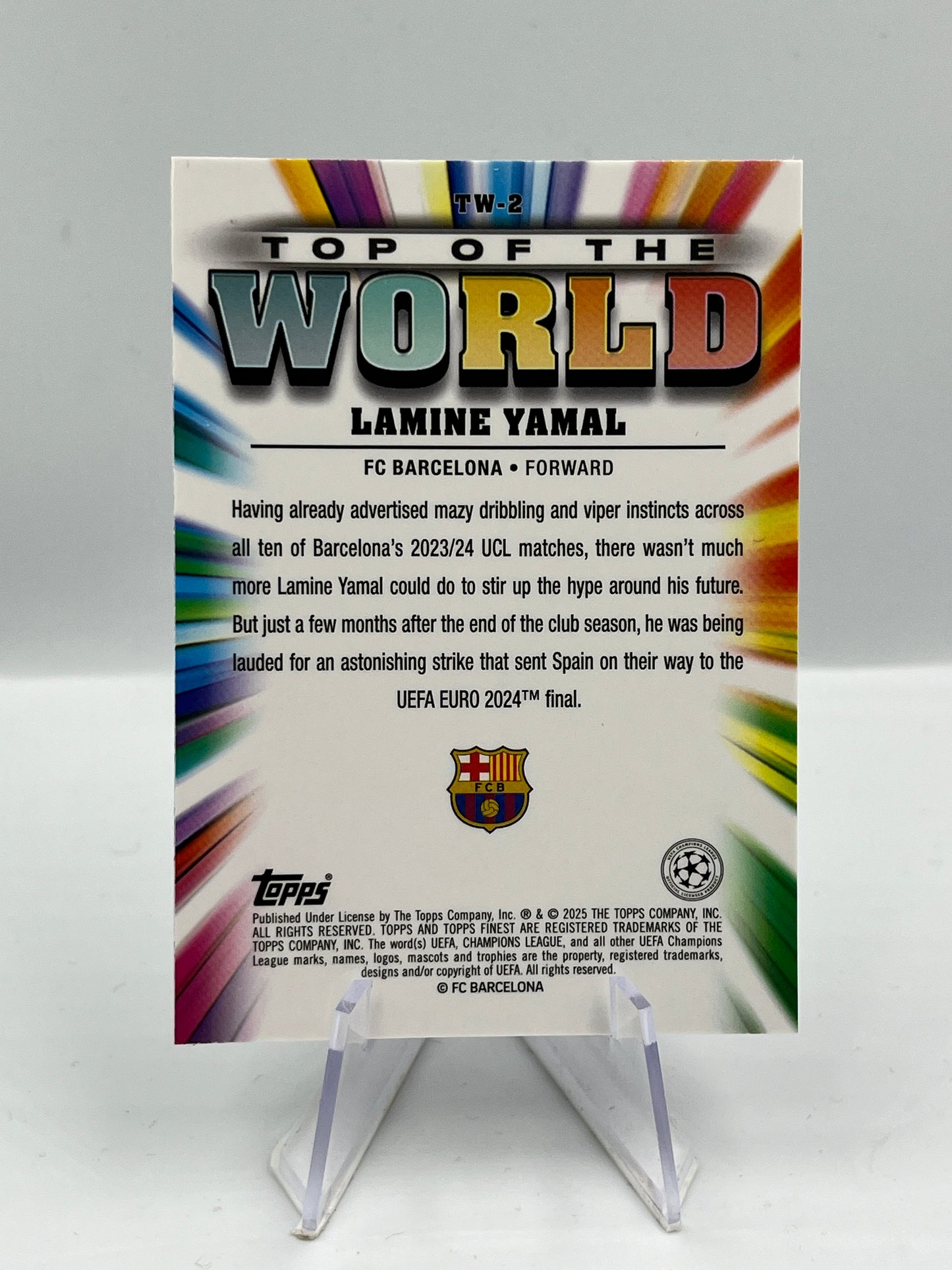 Topps Finest UCC 24/25 Lamine Yamal Barcelona Top of the World #TW-2