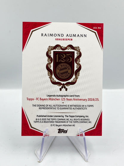Topps 125 Jahre Bayern München Raimund Aumann on Card Autograph 02/99 #LEA-RA