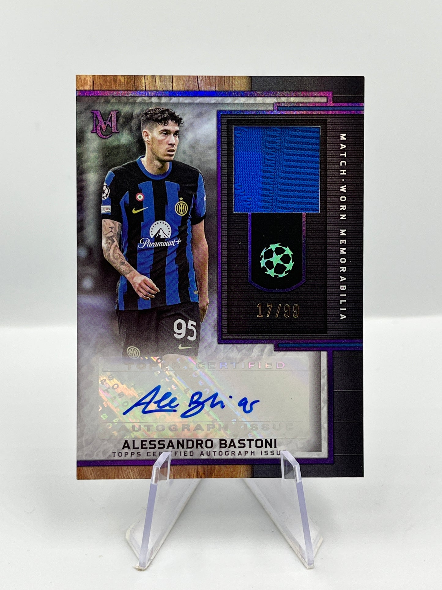 Topps Museum UCL 23/24 Alessandro Bastoni Inter Mailand Auto Relic 17/99 #MAR-AI