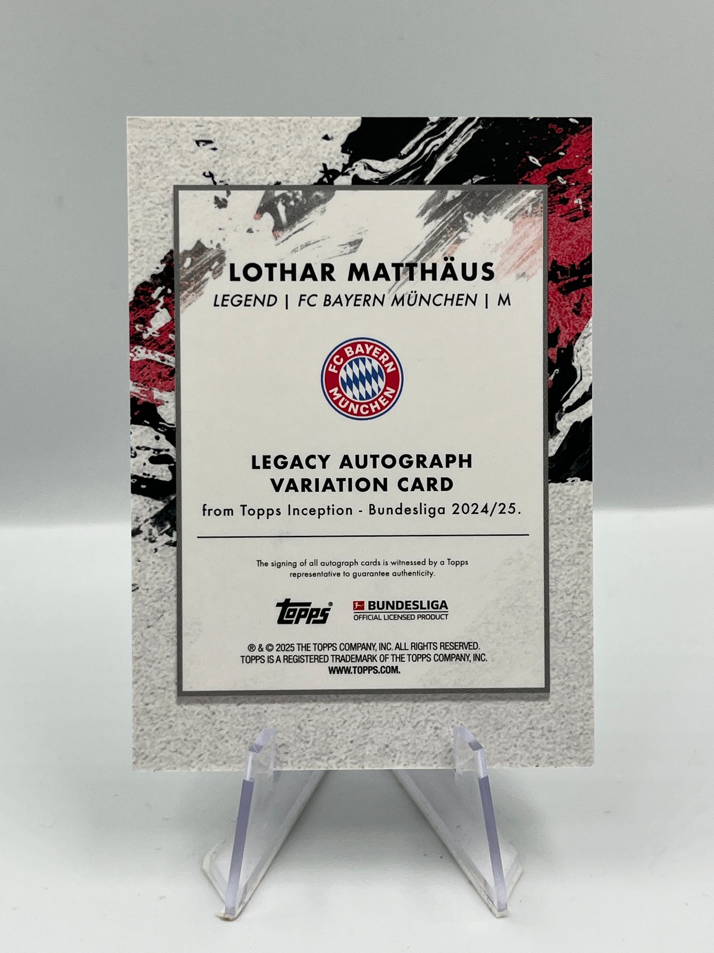 Topps Inception Bundesliga 24/25 Lothar Matthäus Bayern München Autograph 01/75