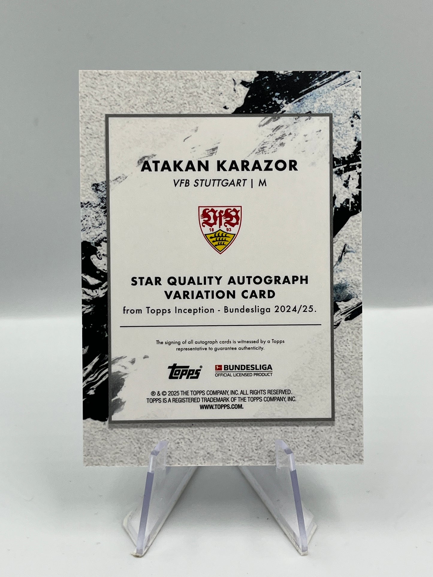 Topps Inception Bundesliga 24/25 Atakan Karazor VFB Stuttgart Autograph 19/75