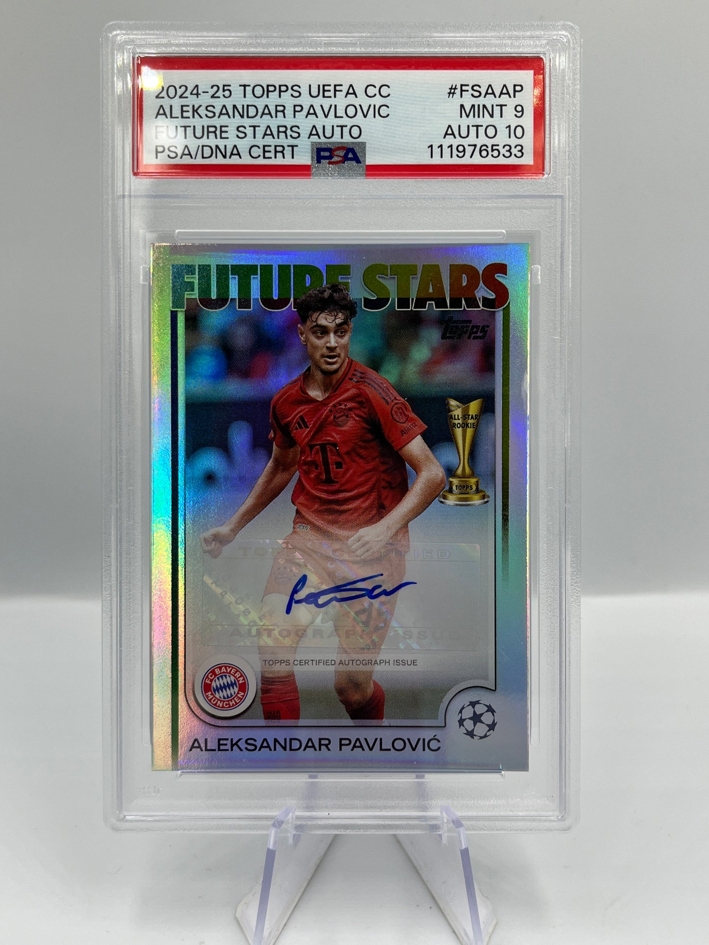 Topps UCC 24/25 Aleksandar Pavlovic Bayern Auto PSA9AUTO10 #FSA-AP