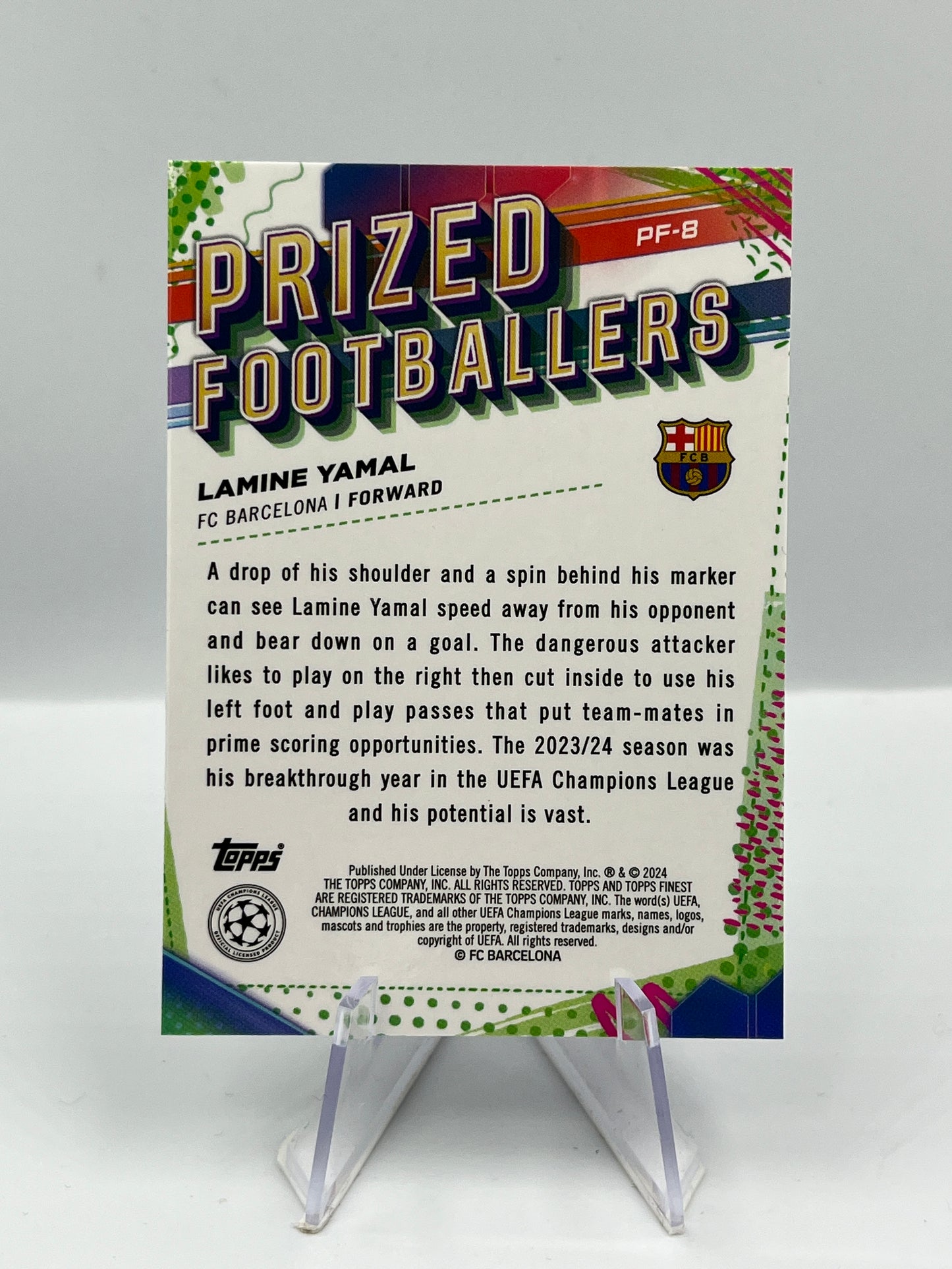 Topps Chrome UCC 23/24 Lamine Yamal Barcelona Prized Footballers RC #PF-8