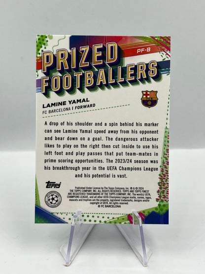 Topps Chrome UCC 23/24 Lamine Yamal Barcelona Prized Footballers RC #PF-8
