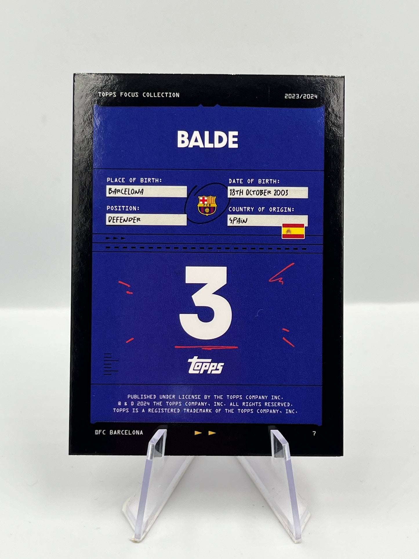 Topps Focus Barcelona 23/24 Alejandro Balde Focus Collection 2/5