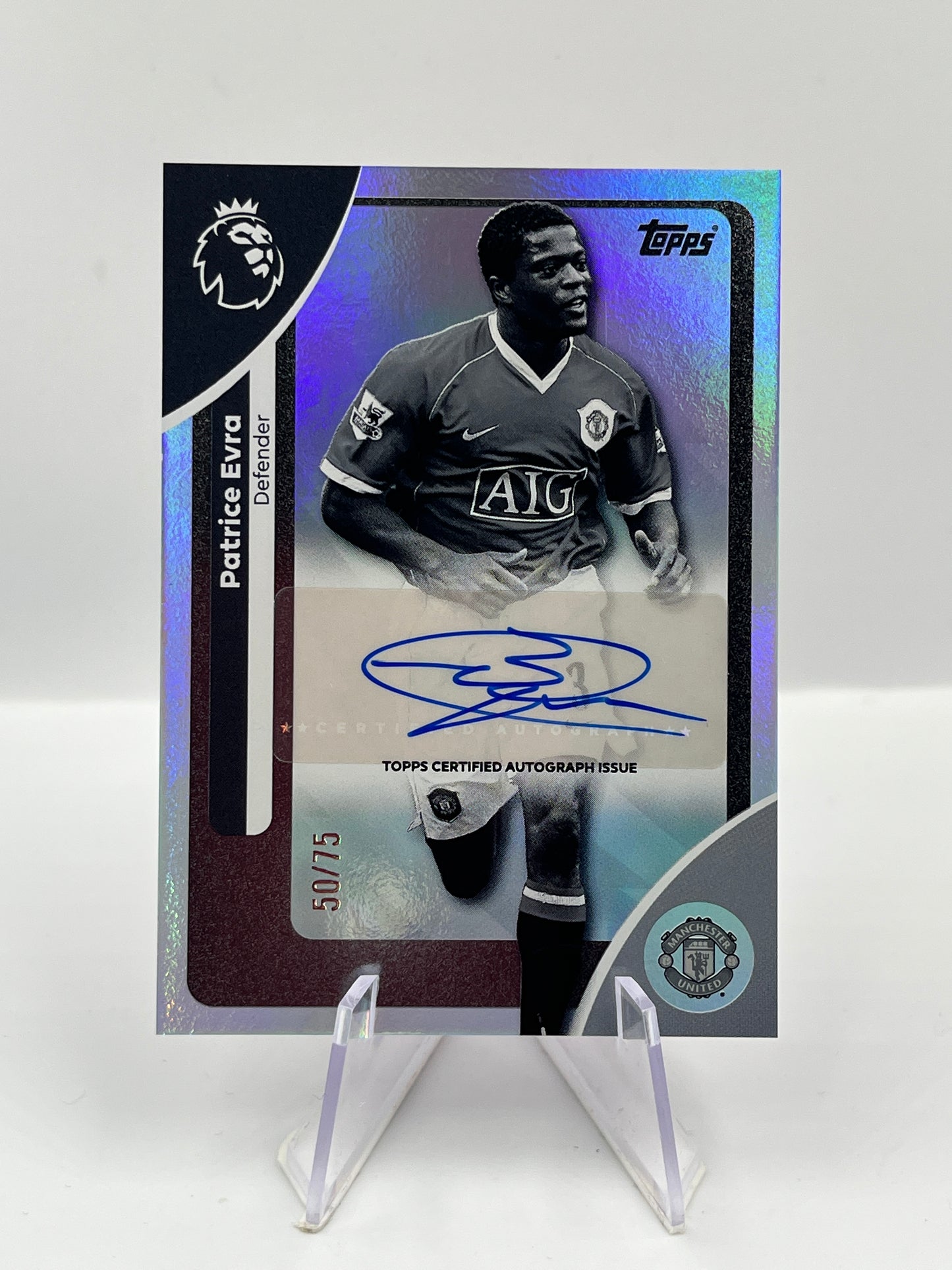 Topps Premier League 25/26 Patrice Evra Manchester United Autograph 50/75 #AC-PE