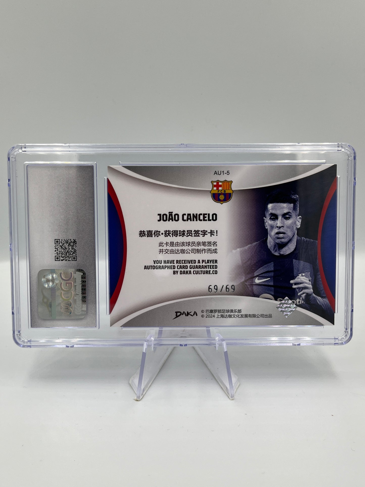 Daka FC Barcelona 23/24 Joao Cancelo Autograph 69/69 CGC10 #AU1-5
