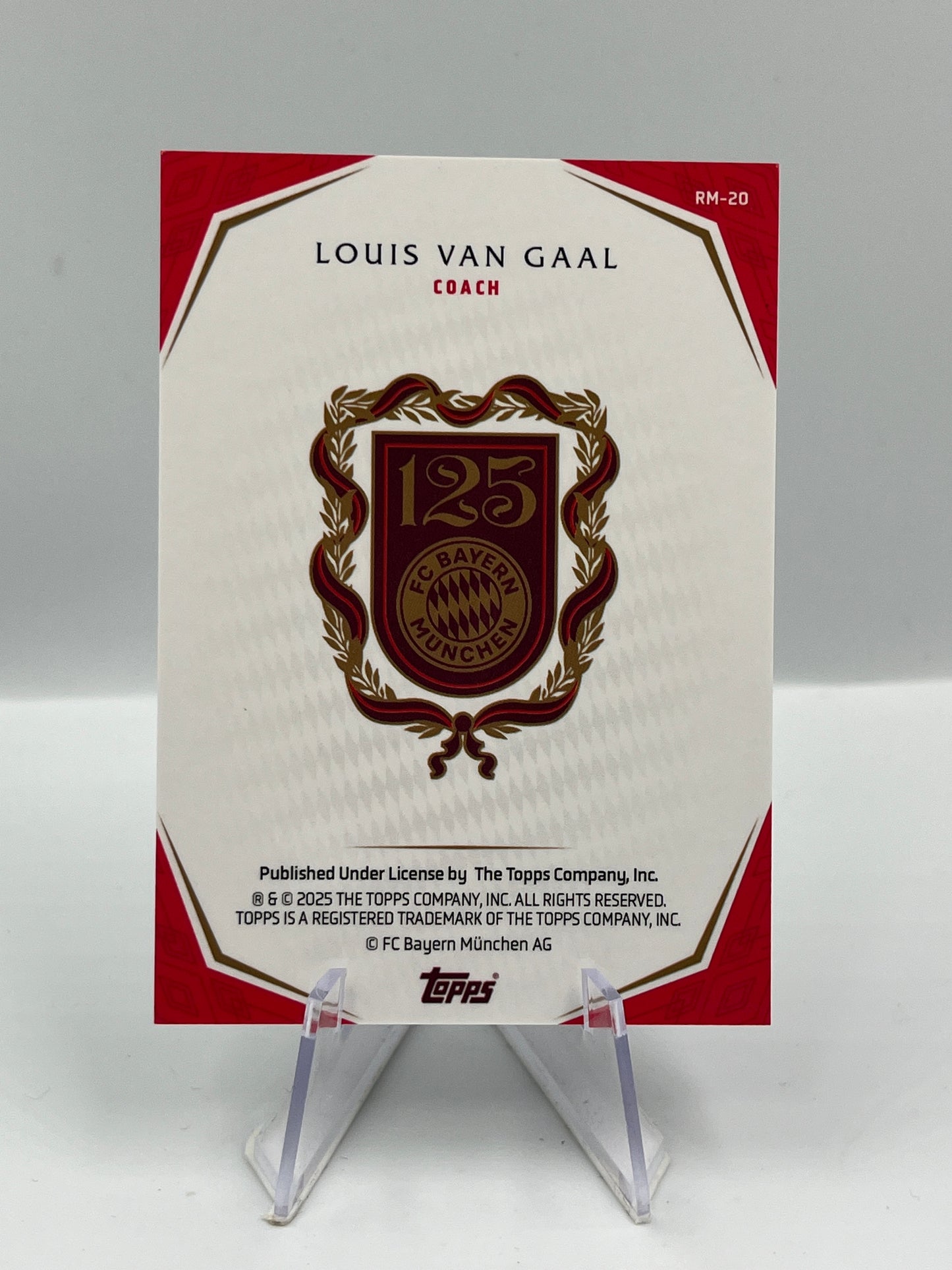 Topps 125 Jahre Bayern München Louis Van Gaal Rekordmeister 18/99 #RM-20