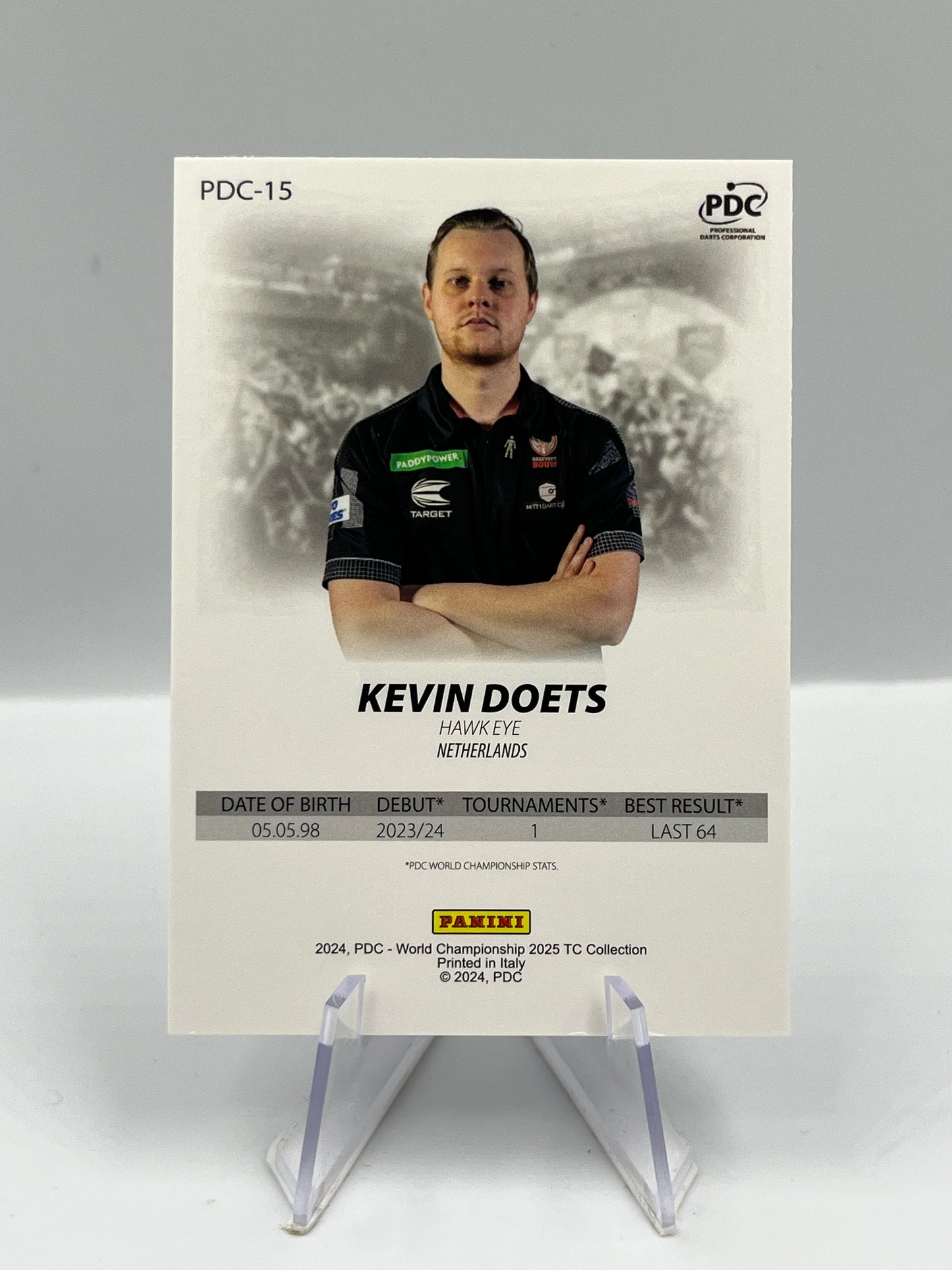 Panini 1st Edition 2025 Kevin Doets Pink Parallel #PDC-15