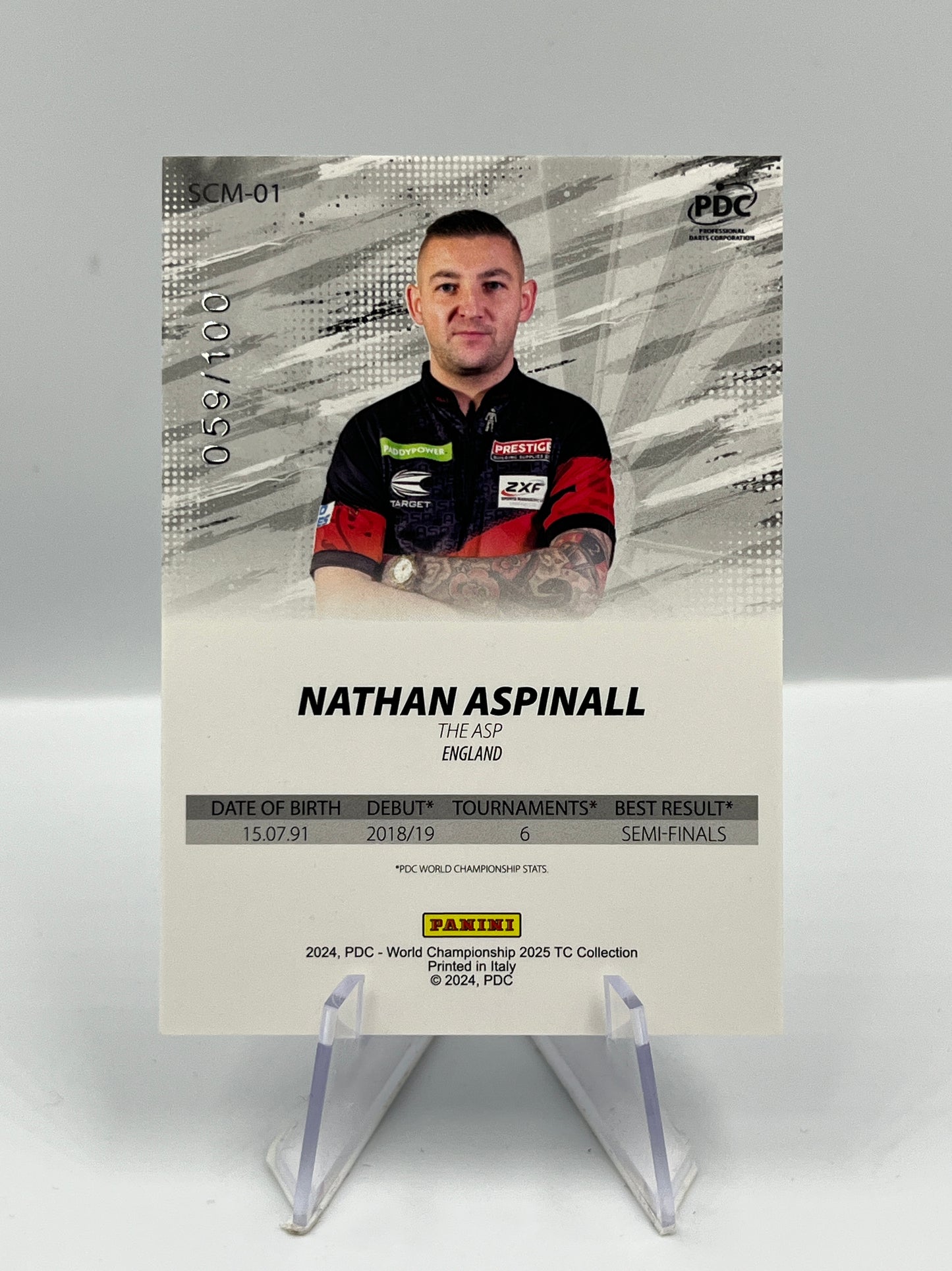 Panini 1st Edition 2025 Nathan Aspinall Scoring Machine 059/100 #SCM-01