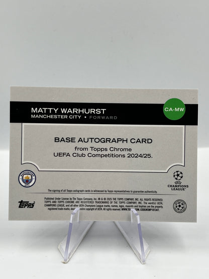 Topps Chrome UCC 24/25 Matty Warhurst City Geometric Auto RC 42/75 #CA-MW