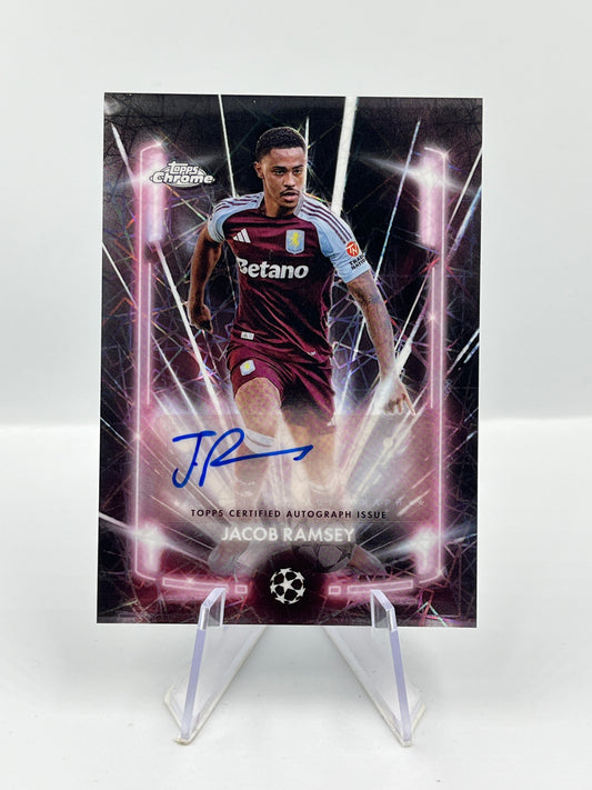 Topps Chrome UCC 24/25 Jacob Ramsey Aston Villa Black Lazer Autograph #BLA-JR