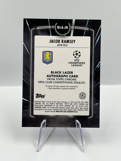 Topps Chrome UCC 24/25 Jacob Ramsey Aston Villa Black Lazer Autograph #BLA-JR