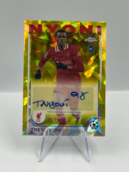 Topps Chrome UCC 24/25 Trey Nyoni Liverpool Sapphire Autograph RC 25/75 #CA-TN