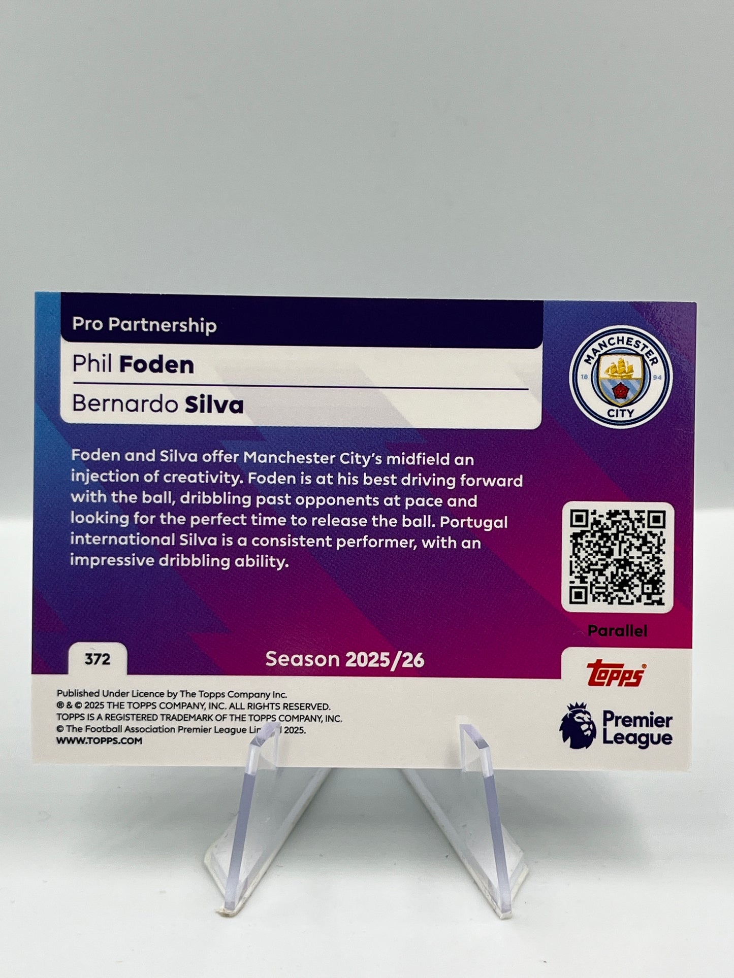 Topps Premier League 25/26 Phil Foden/Bernardo Silva City 50/99 #372
