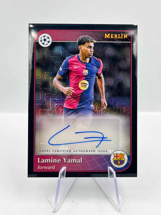 Topps Merlin UCC 24/24 Lamine Yamal Barcelona Black Mojo Auto 09/10 #AU-YA