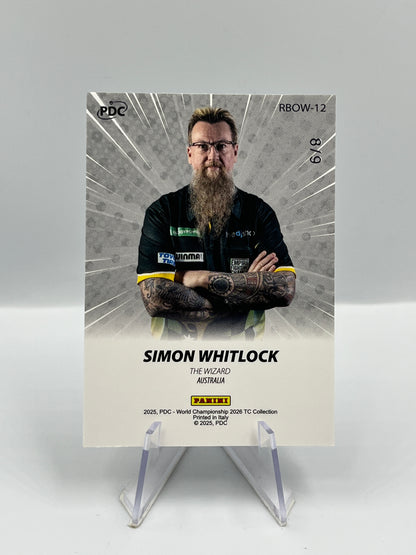 Panini PDC World Championship 2026 Simon Whitlock Case Hit Gold 8/9 SSP #RBOW-12