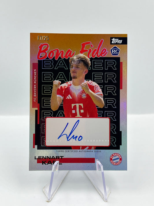 Topps Team Set Bayern München 25/26 Lennart Karl Bona Fide Auto RC 17/25 #BBA-LK