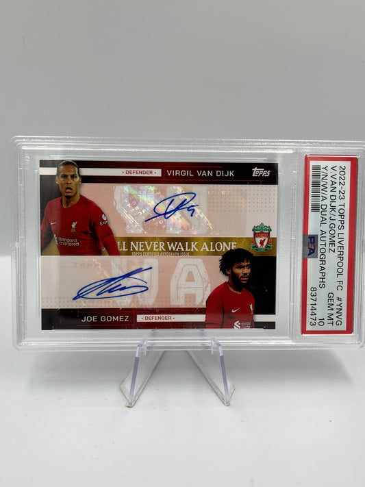 Topps Team Set Liverpool 22/23 Virgil Van Dijk Joe Gomez Auto 13/99 PSA10 #YN-VG